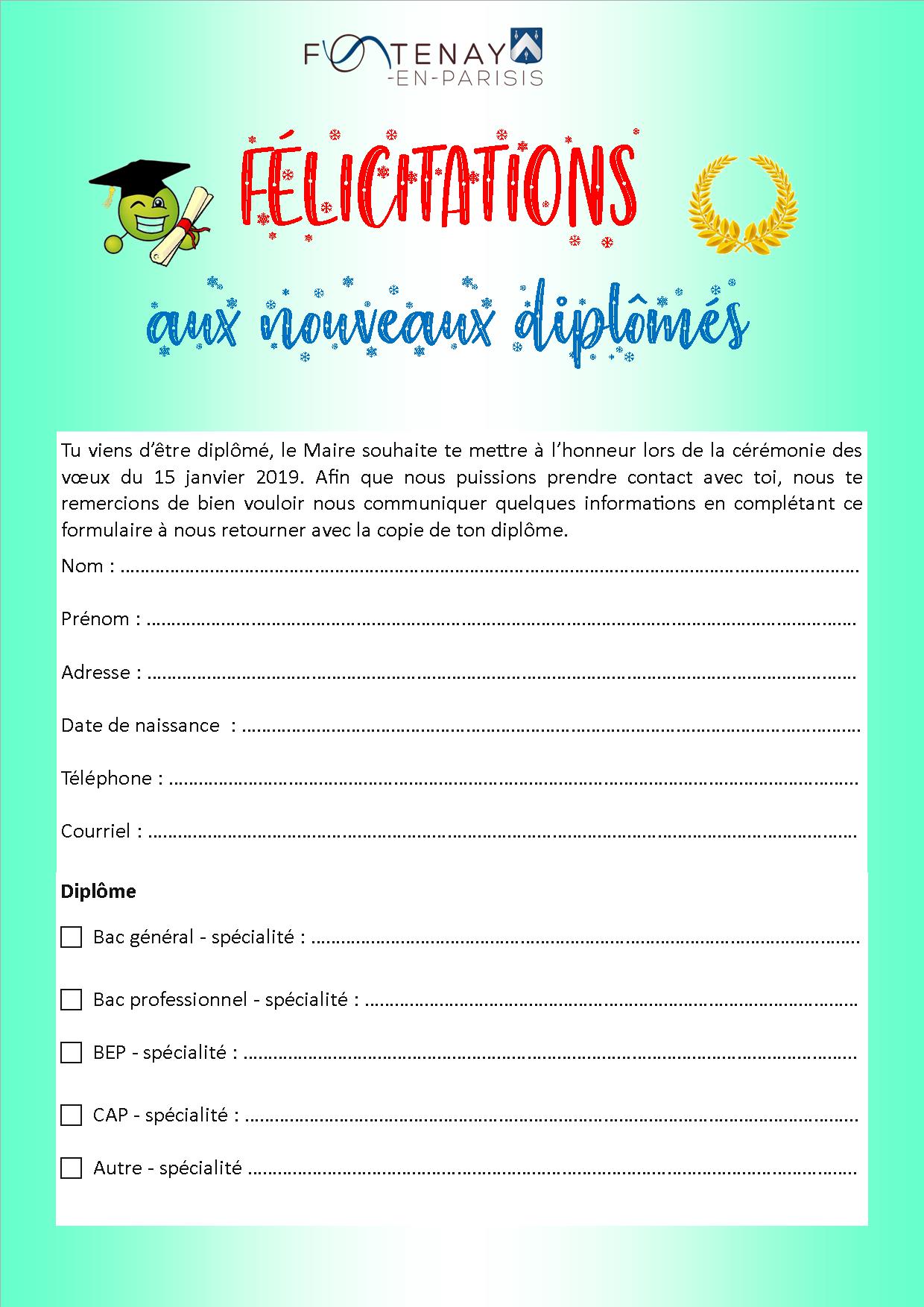Félicitations Aux Nouveaux Diplômés Fontenay En Parisis